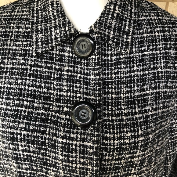 CHICOS B/W Jacket Sz 2 Tweedy Acrylic - Picture 2 of 8